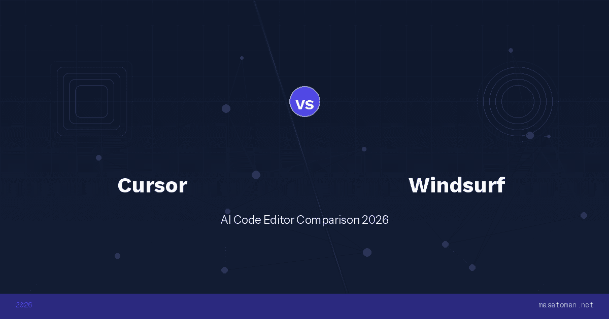 Cursor vs Windsurf 徹底比較2026 — 料金・機能・使い分けを実ユーザーが解説（2026年4月更新）